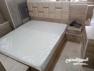  3 غرفه نوم كامله مع الفرشه وملحق وبنش قدام التخت جديد