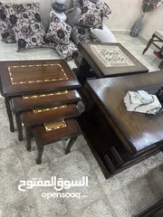  3 طقم طاولات غرفة ضيوف مع طقم طربيزات