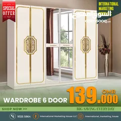  2 New Model wardrobe 6 Door  خزانة ملابس موديل جديد 6 أبواب