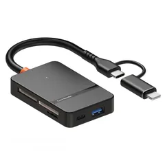  2 TYPE-C+LIGHTIN 8 IN 1 Card Reader