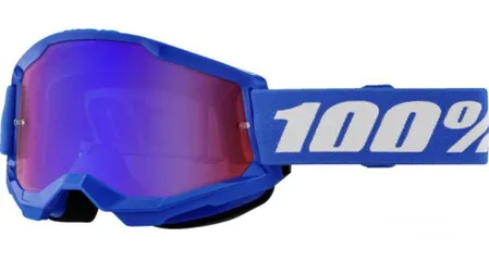  1 100% STRATA 2 Goggles - Offroad MX MTB Moto - MIRROR LENS