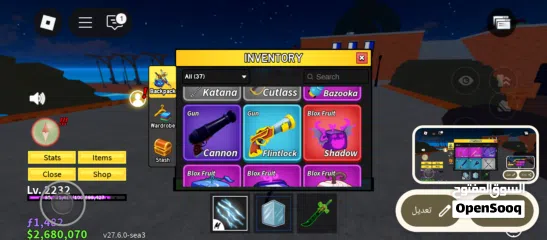  9 حساب بلوكس فروت للبيع و فيه اشياء في ماب المزرعة  فيه دبل موني و دبل ماستري و دارك بليد و دبل مساحة4