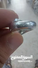  3 خاتم فضه زند عريض حجر جيميشت بلونين نهدي وأسود ختم 925 وختم الصايغ                           ..