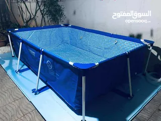  6 بركة سباحة دائري مع فلتر ومنفاخ وغطا وكلور تعقيم بسعر حرق 140 دينار مقاس 3.05 متر ارتفاع 76 سم