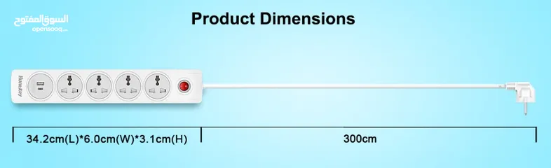  7 Huntkey SZN507C 4 Port USB Type-C Unversial Power Strip وصلة كهرباء 4 مداخل مع تايب سي و يو اس بي
