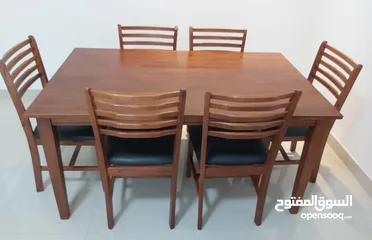  1 Dining Table 6 seater with cushion chairs