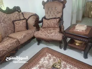  4 طقم كنب زان +طاولات خشب زان بسعر مغري