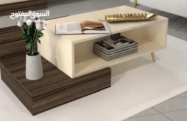  1 طاولة وسط خشب لاتيه جديد