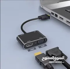  2 محول VGA إلى HDMI + VGA: شاشة مزدوجة عالية الوضوح / السعر شامل التوصيل