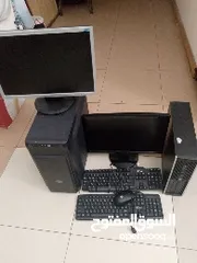  1 أثنين كمبيوتر مكتبي تجميع وندوز مع لوحة المفاتيح والشاشة