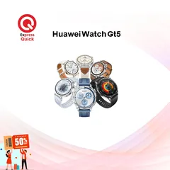  1 HUAWEI WATCH GT5 AVAILABLE ALL COLOR NEW ///  ساعه هواوي جي تي 5 جميع الالوان متوفره الجديده
