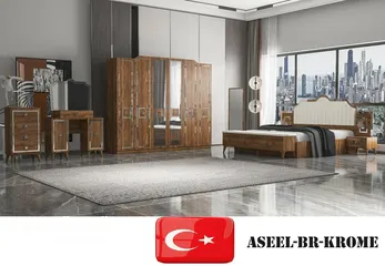  3 TURKEY BEDROOM SET 10 PCS WITH MATTRESSS WITH FITTING غرف نوم مع دوشج مع ترکيب شامل  ۱۰ قطع