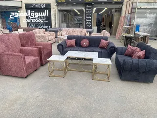  1 طقم كنب بلون شرحات 7 مقاعد عرض بسعر الجملة