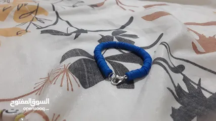  3 Blue clay bead bracelet