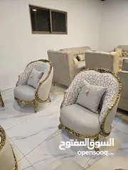  29 طقم كنب دمياطي  خشب زان قماش سليفا تحريف يدوي اعلى جودة من المصنع لبيتك