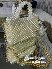  2 حقائب واكسسوارات مصنوعة من اللؤلؤ