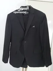  1 بدلة رجالية كلاسيكية سوداء للزفاف و المناسبات مقاس 48 Men's 2 piece suit slim made in turkey L