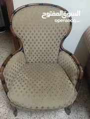  6 طقم كنب 7 مقاعد خشب زان مستعمل شبه جديد