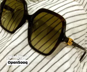  10 نظارات شمسية Gucci havana اصلية 100% شبه جديدة مع الرقم التسلسلي موجود فيها