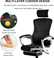  7 كرسي شبكي طبي مع مسند قدمين كرسي مدير مع دعم للظهر والديسك كرسي متحرك مع رقبة office chair