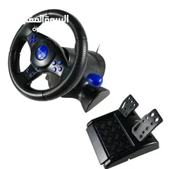  6 ستيرنغ ويل مقود سواقة مع بريكات لأجهزة الـ PC و البلايستيشن GT-V7 7 in 1 Steering