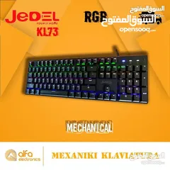  4 كيبورد سلكي ميكانيكي JEDEL KL-73 USB WIRED KEYBOARD BLUE SWITCH