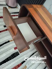  3 طقم طاولة وسط مع طاوله شاشة خشب صولد طبيعي تركي