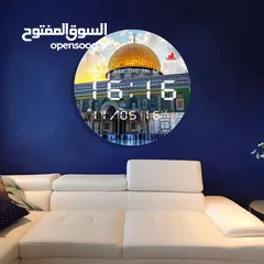  2 ساعة جدارية رقمية لقبة الصخرة أضف لمسة روحانية لمنزلك مع هذه الساعة الرقمية الفريدة تتميز بتصميم عصر