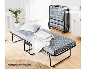  1 folding bed with mattress single bed iron frame