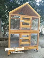  2 قفاص طيور طبقتين مع جوارير