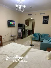  16 For rent in Ajman, studio in Al Yasmeen Towers, opposite Ajman City Centre, new furniture, easy exit