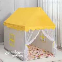  12 خيمه بيتيه  تتسع 5 اطفال طول 130سم  خيمة  خيم زهري ازرق  اصفر