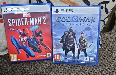  1 سيديهات بلاستيشن 5 spider man 2 God of war ragnarok