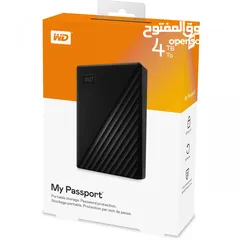  1 هارد دسك خارجي 4TB ( 4000GB ) WD WESTERN DIGITAL MY PASSPORT USB 3.0 DESKTOP LAPTOP EXTERNAL HDD