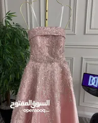  5 فستان سهرة او اعراس فخم لون زهري طويل بدون اكتاف