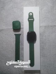  1 Apple Watch Series 7 Green Aluminum Case Clover Sport Band/ التواصل عن طريق الواتساب