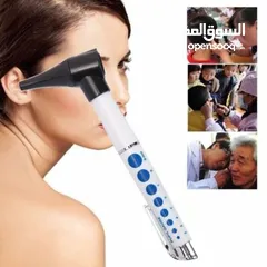  10 جهاز تنظير عدسه مكبره مع الاضاءه و اربع روؤس مختلفه  للكشف عن وضع داخل الاذنين  و تنظيفها و رؤية اما