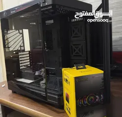  1 GAMDIAS NESO P1 & 5 Fan ARGB كيسه من اعلى النواع وخامات عاليه ومعاها خمس مراوح بالرموت كالجديده