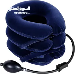  8 جهاز شد الرقبة من راكزو قابل للنفخ والتعديل لدعم الرقبة وتخفيف الام العمود الفقري وتخفيف الام الرقبة