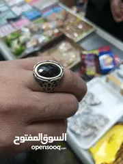  5 خواتم فضه 925 مرصع بالكريستال أسود اسعار مغريه