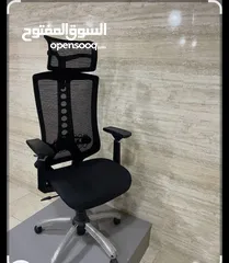  4 كرسي مكتب مميز مقعد فوم طبي شبك ضهر طويل مع مسند الرأس متحرك داعم قوووي للفقرات