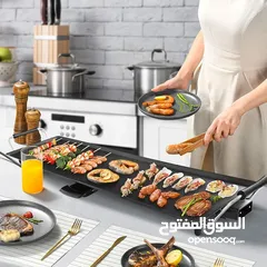 7 جريل كهربائي صاج بار ضخم فندقي  تيفال.لشوي اللحوم و الاسماك و الخضار /اقتصادي جدا طول 90 سم 1800واط