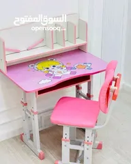  2 مكتب اطفال مع كرسي طبي + هدية علبة الوان  وفر لطفلك مساحة مثالية للمذاكرة والرسم واللعب