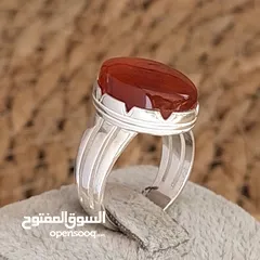  5 خواتم فضه وعقيق يمني اصلي