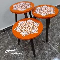  16 طاولات سرفيس 3 قطع ب 15 دينار  الاطقم pvc حراري  مقاوم للمي والرطوبه الخدوش ومكفولين  سارع بالطلب  .