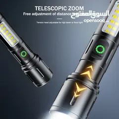 17 مصباح جبلي كشاف جيب لوكس مدى 300 متر ليد قابل للشحن قوي مع زوم  ضوء اضائه بيل لوكس يدوي ضد الماء ضوء
