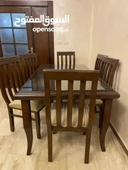  4 طاوله سفره خشب زان مع لاتيه