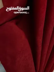  3 ستائر مستعمله للبيع لشباكين جلد الغزال لون خمري