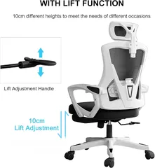  4 كرسي شبكي طبي مع مسند قدمين كرسي مدير مع دعم للظهر والديسك كرسي متحرك مع رقبة office chair