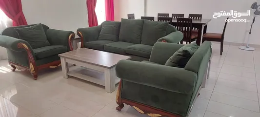  1 Used Green Sofa Set for Sell - طقم جلوس أخضر اللون للبيع